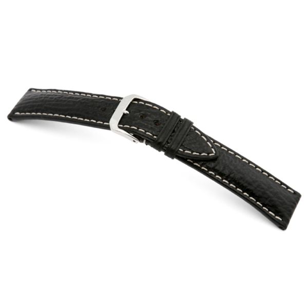 Wave bracelet montre cuir noir