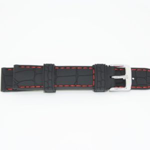 Bracelet TAMPA silicone noir couture rouge scaled