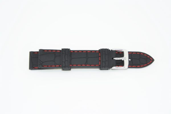 Bracelet TAMPA silicone noir couture rouge scaled